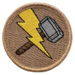 Avengers Thor Hammer Round New Logo Brown Embroidery Patch