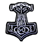 Avengers Verani Viking Thor Hammer Logo Black Embroidery Patch