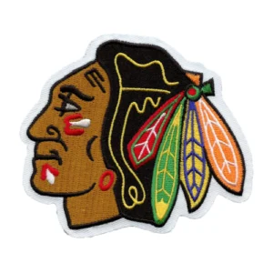 Chicago Blackhawks Indian Head Team Logo Brown Embroidery Patch