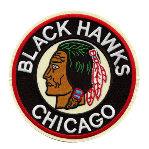 Chicago Blackhawks Round Team Logo Black Embroidery Patch