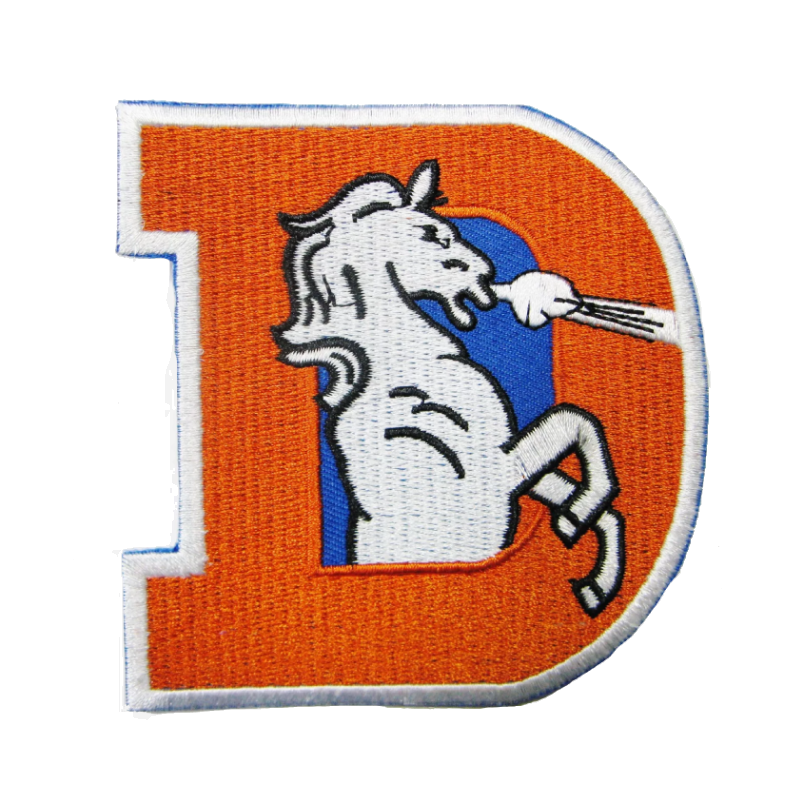 Denver Broncos BIG "D" Team Logo White/Orange Embroidery Patch