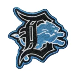 Detroit Lions Leaater "D"  Black Embroidery Patch