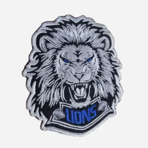 Detroit Lions Lions Face Gray Embroidery Patch