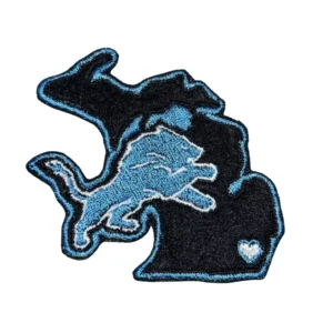 Detroit Lions Michigan Love Aqua/Black Embroidery Patch
