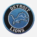 Detroit Lions Round Logo Aqua/Black Embroidery Patch