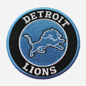 Detroit Lions Round Logo Aqua/Black Embroidery Patch