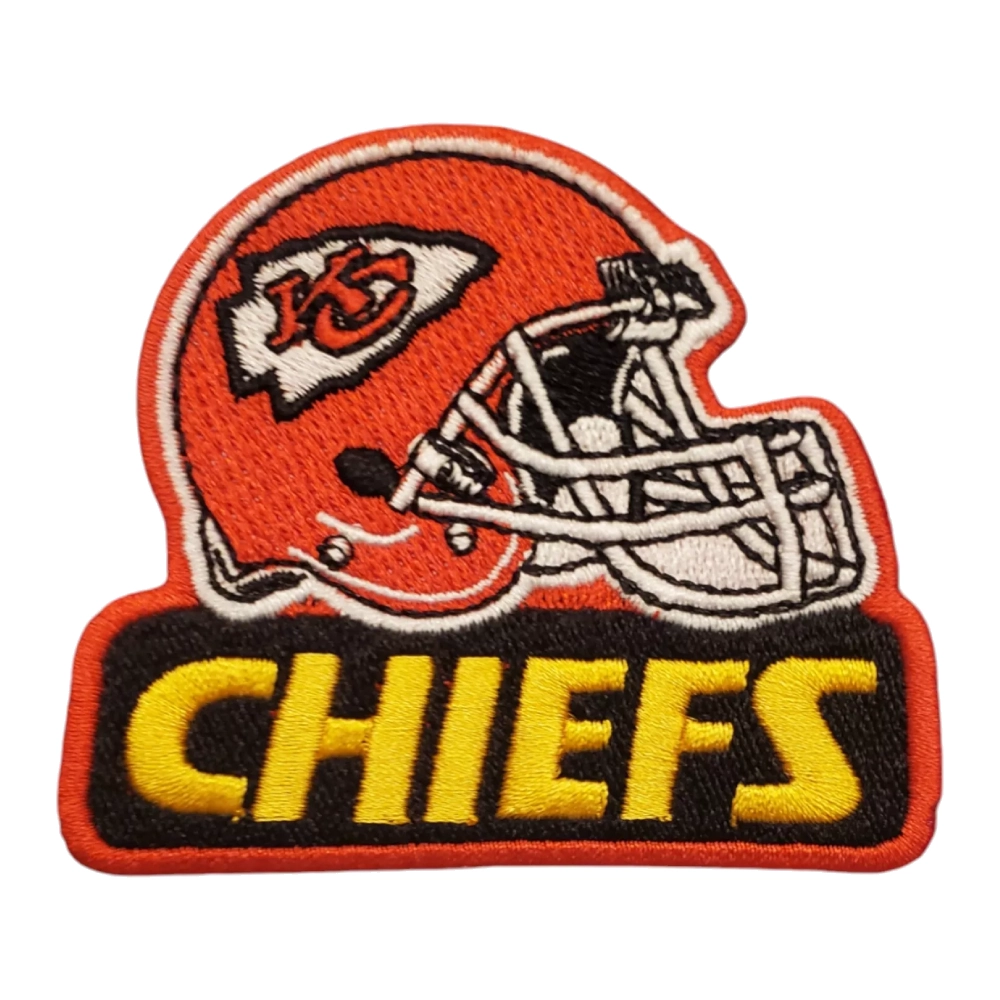 Kansas City Chiefs Helmet Red/Yellow Embroidery Patch