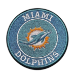 Miami Dolphins Round Logo Aqua Embroidery Patch