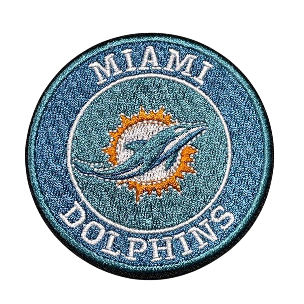 Miami Dolphins Round Logo Aqua Embroidery Patch