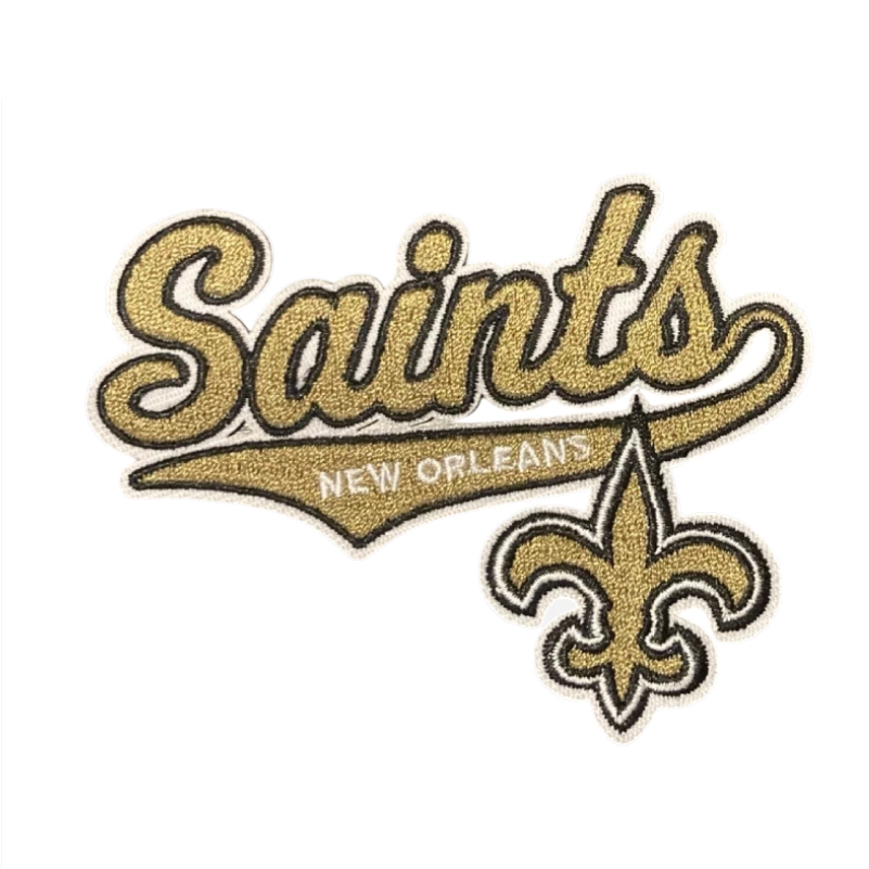New Orleans Saints Letter "Saints" Team Logo Yellow Embroidery Patch