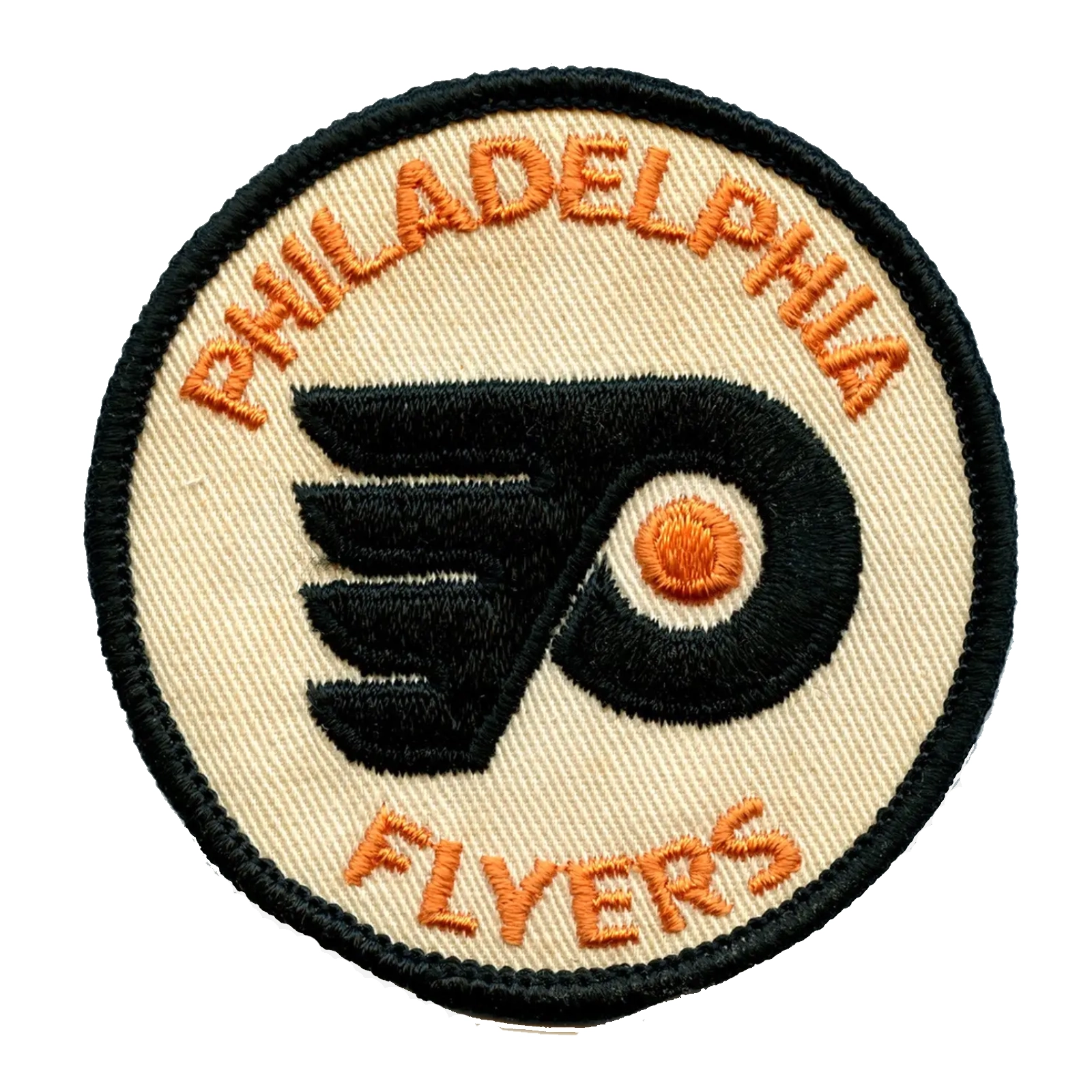 Philadelphia Flyers 1970 Vintage Round Logo Black Embroidery Patch