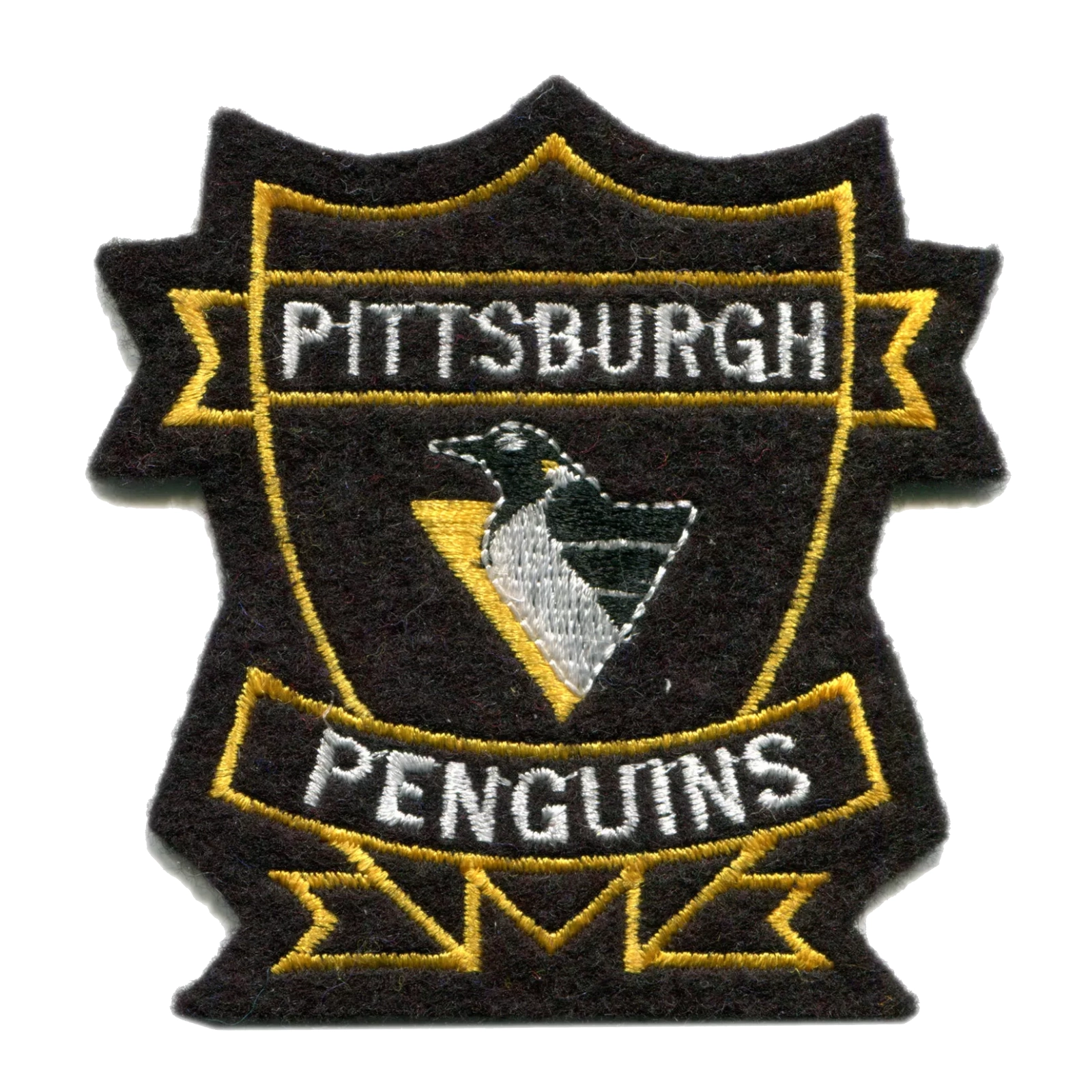 Pittsburgh Penguins 1992 Vintage Team Logo Black Embroidery Patch
