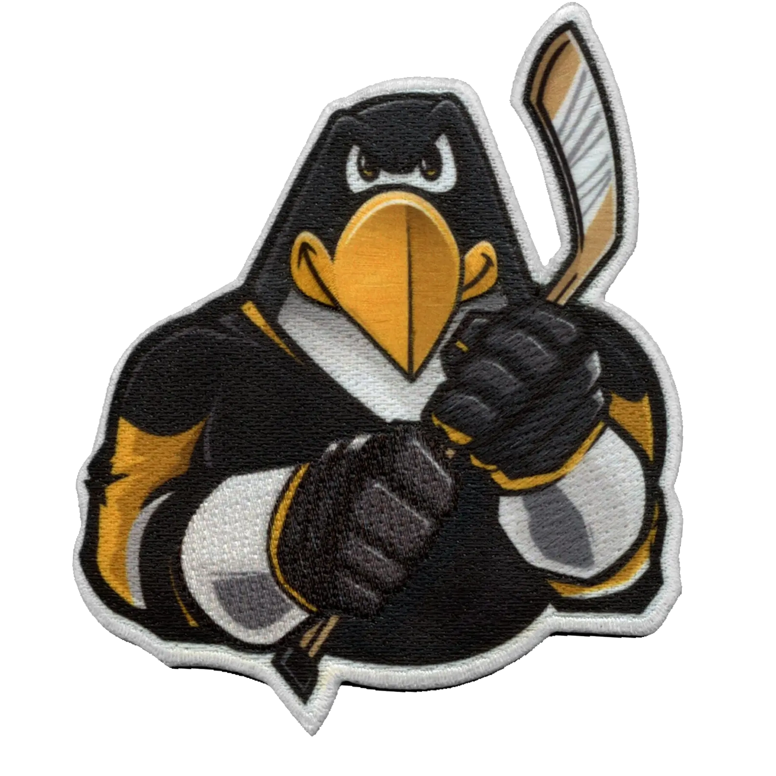 Pittsburgh Penguins Mascot Parody Team Logo Black Embroidery Patch