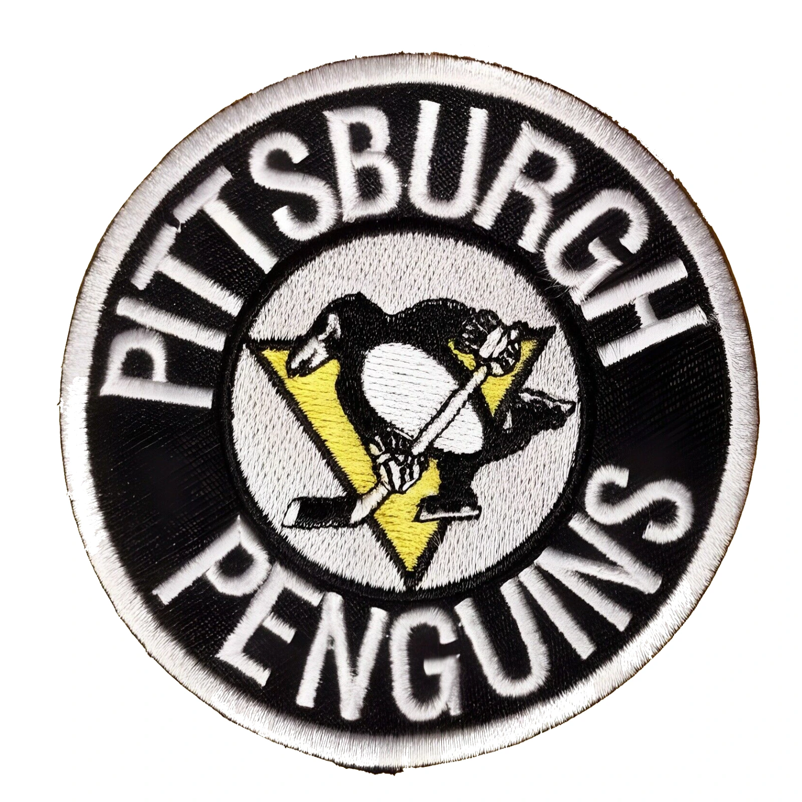 Pittsburgh Penguins Round Team Logo Black Embroidery Patch