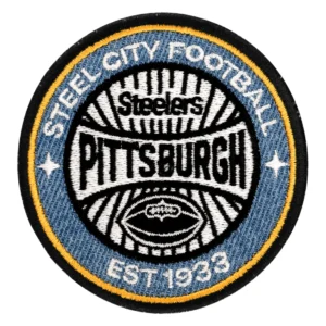 Pittsburgh Steelers 1933 Round Team Logo Black Embroidery Patch