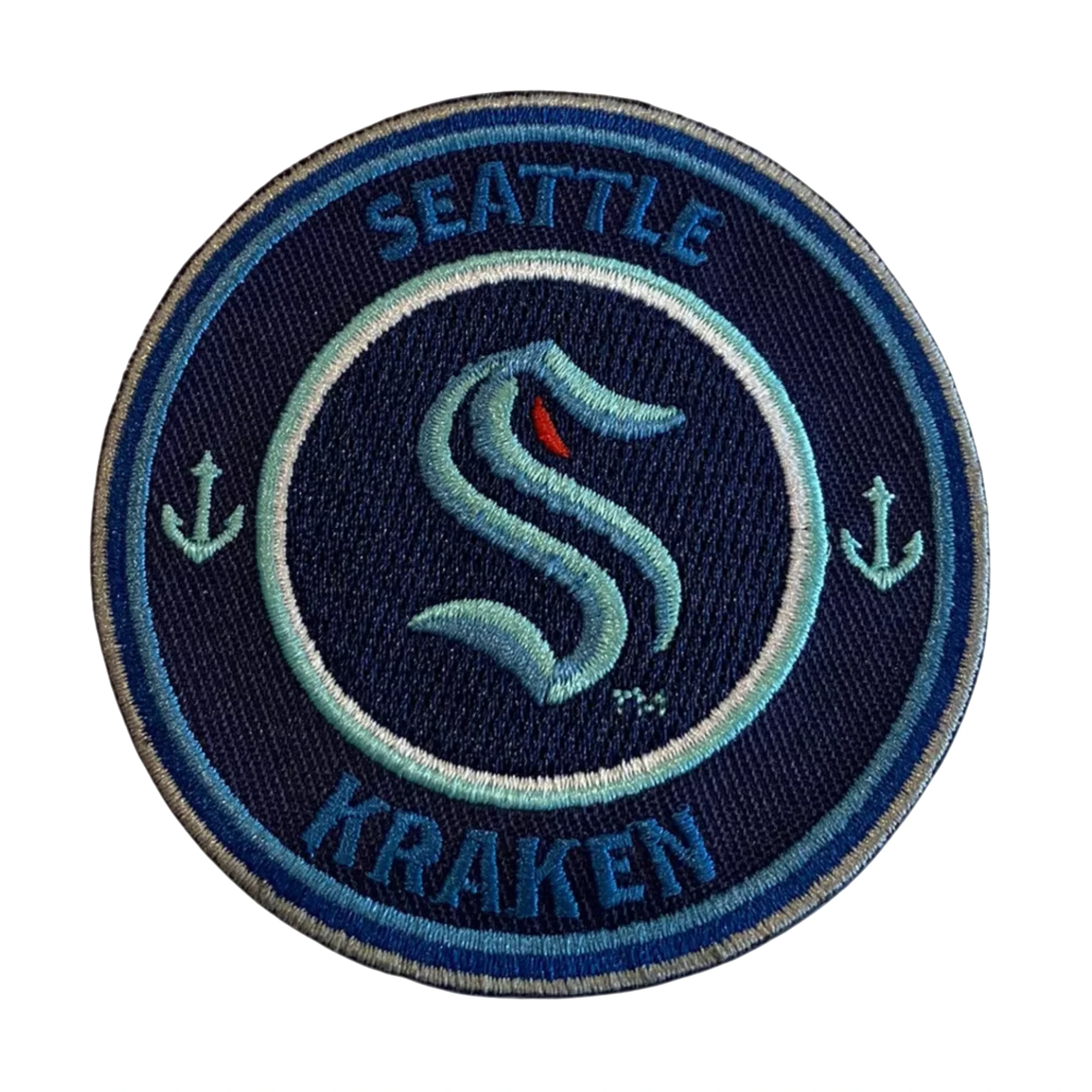 Seattle Kraken Round Logo Aqua Embroidery Patch