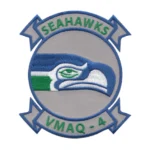Seattle Seahawks Squadron VMAQ-4 Logo Navy/Gray Embroidery Patch
