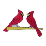 St. Louis Cardinals Birds On Bat Logo Red Embroidery Patch
