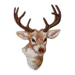 Buck Deer Head Brown Logo Embroidery Patch