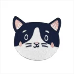 Cat Face Navy/White Logo Embroidery Patch