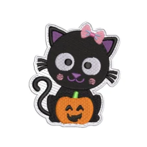 Cute Girl Cat Logo Embroidery Patch