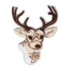 Deer Head Cream/Brown Logo Embroidery Patch