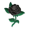 Flowers Black Rose Embroidery Patch
