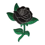 Flowers Black Rose Embroidery Patch