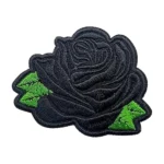 Flowers Black rose Flower Black Embroidery Patch