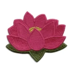 Flowers Lotus Flower Pink Embroidery Patch
