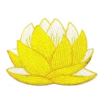 Flowers Lotus Flower Yellow Embroidery Patch