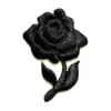 Flowers Mini beautiful rose black Embroidery Patch