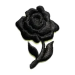 Flowers Mini beautiful rose black Embroidery Patch
