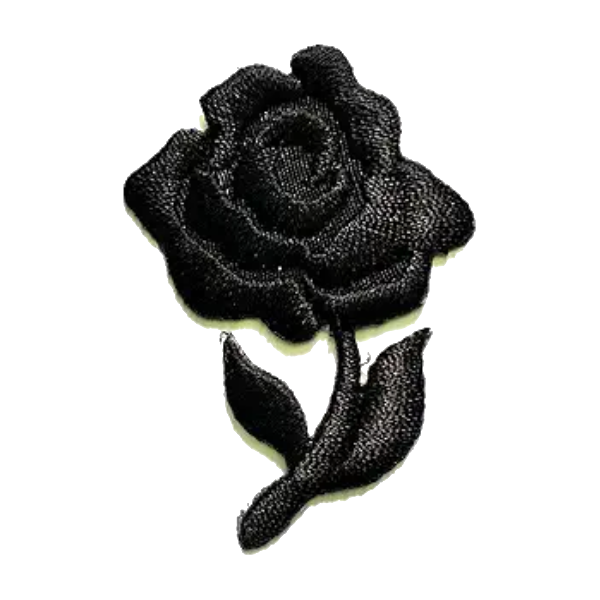 Flowers Mini beautiful rose black Embroidery Patch