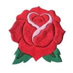 Flowers Opened Rose Red Embroidery Patch