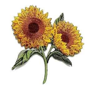 Flowers Summer Sunflower Yellow Embroidery Patch