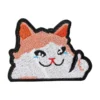 Funny Crying Cat White Logo Embroidery Patch