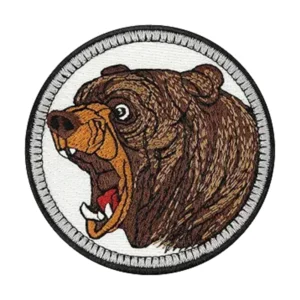 Grizzly Bear Brown Logo Embroidery Patch