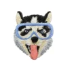Husky Scientist Dog White Logo Embroidery Patch