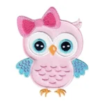 Owl Kids Children Pink/Blue Logo Embroidery Patch