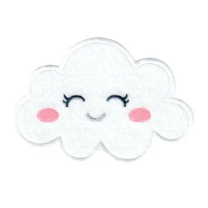 Random Sonic White Smiley Cloud Logo Embroidery Patch