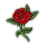 Red Rose Flower Embroidery Patch