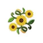Sunflower Corner Border Yellow/Green Embroidery Patch
