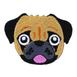 Sweet Dog Head Brown Embroidery Patch