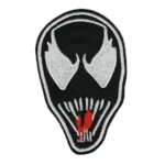 Venom Head Marvel Comics Black Logo Embroidery Patch