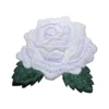 White Rose Applique Flower Embroidery Patch