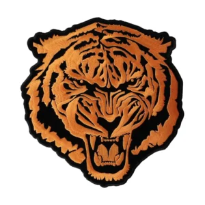 Tiger Head Orange/Black Logo Embroidery Patch
