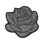 Flowers Rockabilly Rose Flower Black Embroidery Patch