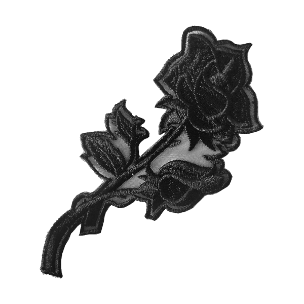 Flowers Luxury Black Rose Embroidery Patch