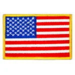 USA Embroidery Golden Border Flag Patch